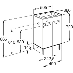 Купить Тумба под раковину Roca Debba 50 ZRU9302710 белый глянец в Москве с доставкой Тумба под раковину Roca Debba 50 ZRU9302710 белый глянец