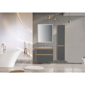 Мебель для ванной ASB-Mebel Диана 60 серая, дуб янтарный