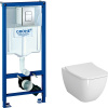 Комплект Унитаз подвесной VitrA Shift 7742B003-0075 белый глянцевый + Крышка Integra Square 191-003-009 с микролифтом + Инсталляция Grohe Rapid SL 38772001 3 в 1 с кнопкой смыва