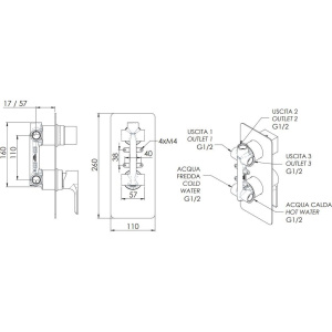 Смеситель для ванны с душем Remer Energy EY93KBBO белый матовый
