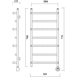 Полотенцесушитель электрический Domoterm Орфей П7 50x70, хром, R