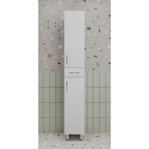 Шкаф-пенал Style Line Эко Стандарт 30 напольный, с бельевой корзиной, белый