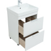 Тумба с раковиной Aquanet Ирис new 50 напольная, 2 ящика