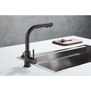 Купить Смеситель для кухни Paulmark Essen 213011-GM, вороненая сталь в Москве с доставкой Смеситель для кухни Paulmark Essen 213011-GM, вороненая сталь