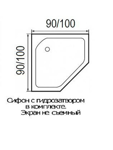 Поддон душевой пятиугольный Wemor 90/14 P (10000003089)