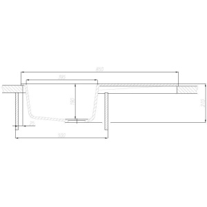 Мойка кухонная 86х50 Aquaton Верона одним с крылом графит 1A710032VR210