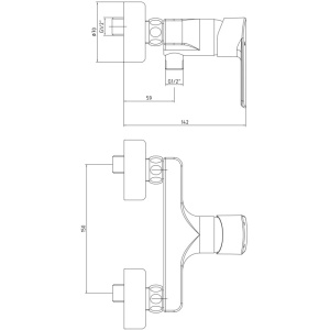 Смеситель для душа E.C.A. LIA 102154088EX