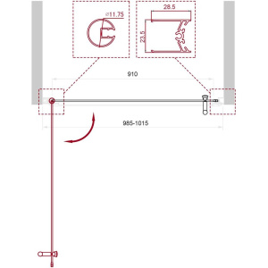 Душевая дверь в нишу BelBagno Uno B-1-100-C-Cr стекло прозрачное