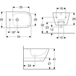 Биде подвесное Geberit Smyle Square 500.209.01.1