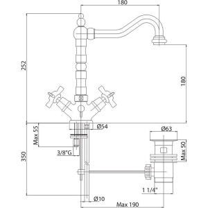 Смеситель для раковины Cezares Lord LORD-LS2-02