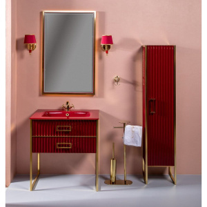 Шкаф-пенал Armadi Art Monaco R, бордо, золото