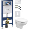 Комплект Унитаз подвесной Wanfald Lauta 47302100005 белый + Шумоизоляция Geberit + Инсталляция Duofix UP 320 111.300.00.5 + Кнопка Sigma 01 115.770.11.5 белая + Крепления 111.815.00.1 к стене