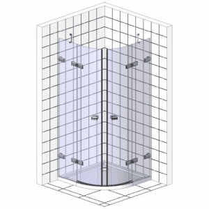 Душевой уголок Ravak Chrome CSKK4-90 Transparent, профиль белый
