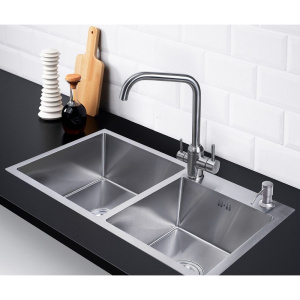Мойка кухонная РМС MR MR-7843 c корзиной и дозатором, нержавеющая сталь
