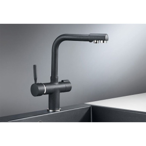 Купить Комплект Мойка кухонная Granula 4651, шварц + Смеситель 2088, шварц в Москве с доставкой Комплект Мойка кухонная Granula 4651, шварц + Смеситель 2088, шварц