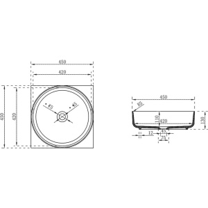 Раковина Vincea VBS-6S16MW, 45 матовая белая