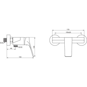 Купить Смеситель для душа Damixa Urban DX9520003 черный в Москве с доставкой Смеситель для душа Damixa Urban DX9520003 черный