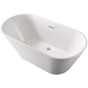 Акриловая ванна Акватек Хорса AQ-5776 170x75 см, отдельностоящая, овальная, с ножками, со сливом-переливом