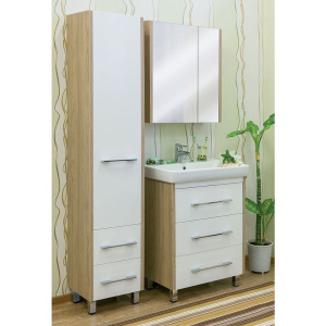 Купить Шкаф-пенал Sanflor Ларго L, вяз швейцарский, белый в Москве с доставкой Шкаф-пенал Sanflor Ларго L, вяз швейцарский, белый