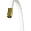 Смеситель для кухни Lemark Comfort LM3075G-White с гибким изливом, золото, белый