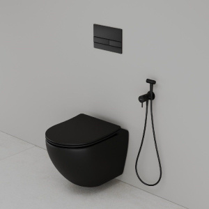 Гигиенический душ Sancos Atom SC2001MB, со смесителем, С ВНУТРЕННЕЙ ЧАСТЬЮ, черный матовый