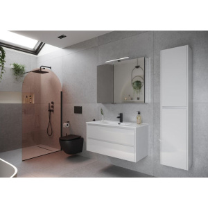 Купить Тумба с раковиной Sancos Libra 100 см белый глянец в Москве с доставкой Тумба с раковиной Sancos Libra 100 см белый глянец