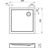 Поддон для душа Santek Палермо 1WH302475 80х80, с сифоном