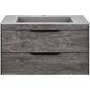 Тумба с раковиной Vincea Chiara 2D 80, 2 ящика, камень, с серой раковиной