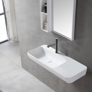 Купить Смеситель для раковины Vincea Groove VBF-4G1GM вороненая сталь в Москве с доставкой Смеситель для раковины Vincea Groove VBF-4G1GM вороненая сталь