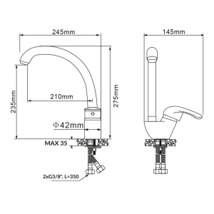 Смеситель для раковины Olive'S Profi PF1508 хром