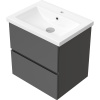 Тумба с раковиной STWORKI Колдинг 60 антрацит, с раковиной Como 60