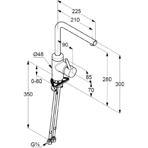Смеситель для кухни Kludi L-ine 428143977 черный