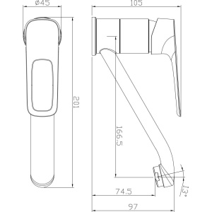 Смеситель для раковины Rossinka RS46 -22