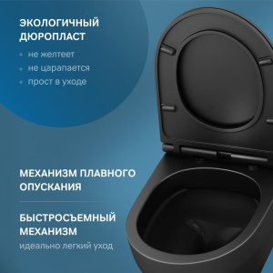 Купить Унитаз подвесной AM.PM Spirit V2.0 FlashClean с микролифтом, черный матовый в Москве с доставкой Унитаз подвесной AM.PM Spirit V2.0 FlashClean с микролифтом, черный матовый