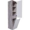 Шкаф-пенал Grossman Талис 35 бетон пайн, белый глянец, с бельевой корзиной, универсальный