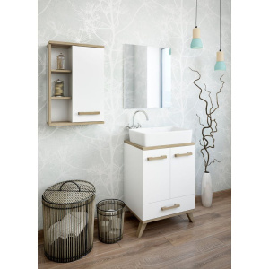 Шкаф Sanflor Ингрид 50, белый матовый, швейцарский вяз