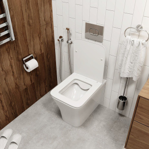 Купить Унитаз приставной Ceruttispa Marmolada F 8906 безободковый, с микролифтом в Москве с доставкой Унитаз приставной Ceruttispa Marmolada F 8906 безободковый, с микролифтом