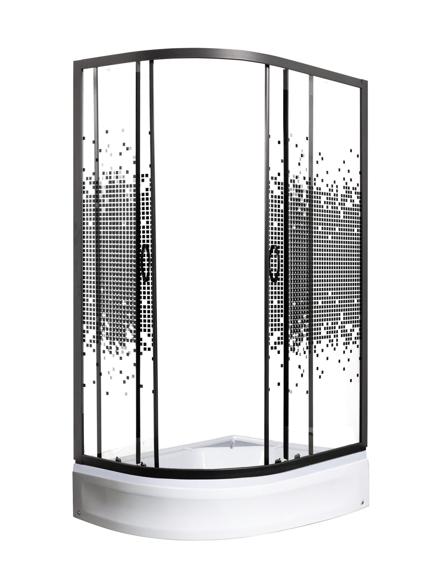 Душевое ограждение без поддона Черные МОНОМАХ ДУ 100/80/180 МЗ BL L/R (10000008626)