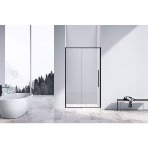 Душевая дверь в нишу Vincea Slim-N VDS-4SN140CLB 140 см, профиль черный
