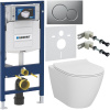Комплект Унитаз подвесной VitrA Sanibelle 7551B003-0075 безободковый + Крышка 801-003-019 с микролифтом + Инсталляция Geberit Duofix UP 320 111.300.00.5 + Кнопка Sigma 01 115.770.JQ.5 лакированная, матовый хром + Крепления 111.815.00.1 к стене + Шумоизоля