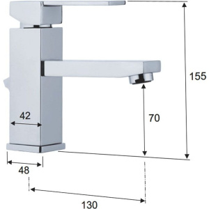 Смеситель для раковины Remer Qubika Q10 с донным клапаном