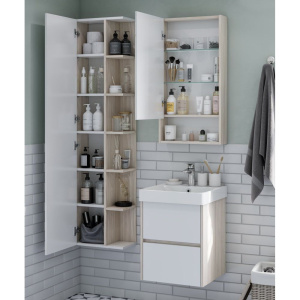 Шкаф-пенал с зеркалом AQUATON Сканди дуб верона