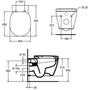 Купить Унитаз подвесной Ideal Standard Connect W941102 с микролифтом в Москве с доставкой Унитаз подвесной Ideal Standard Connect W941102 с микролифтом