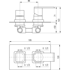 Смеситель для ванны с душем Rav Slezak Loira LR586K С ВНУТРЕННЕЙ ЧАСТЬЮ
