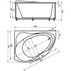 Акриловая ванна Акватек Альтаир ALT160-0000067 L 160x120 см, угловая, вклеенный каркас, с экраном, со сливом-переливом, асимметричная