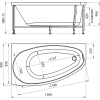 Акриловая ванна Radomir Орсини 1-01-0-2-1-032 R 160x90 см, угловая, с каркасом, асимметричная