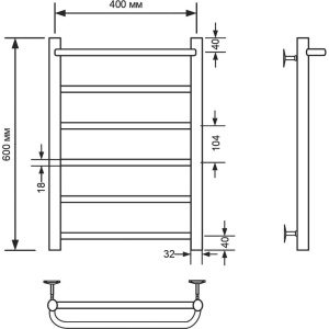 Полотенцесушитель водяной Comfysan Capri W-6 60х40 черный матовый