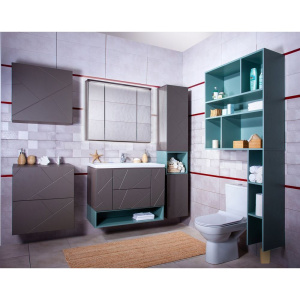 Купить Полка Бриклаер Кристалл 90 под тумбу, муссон в Москве с доставкой Полка Бриклаер Кристалл 90 под тумбу, муссон