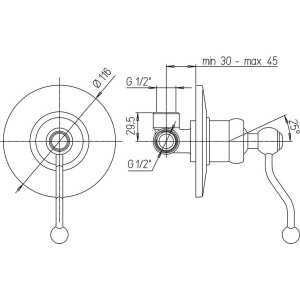 Смеситель для душа Paini Duomo 88CR690 С ВНУТРЕННЕЙ ЧАСТЬЮ, хром