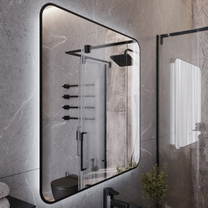 Мебель для ванной BOND Cube, 80 подвесная, белая матовая, черная раковина